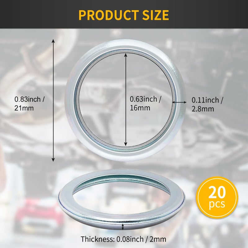luxlead 20 PCS M16 Oil Drain Plug Gasket Crush Washer Compatible with Subaru Outback Legacy Impreza Forester BRZ XV Crosstrek, Replaces 803916010 - Image 5